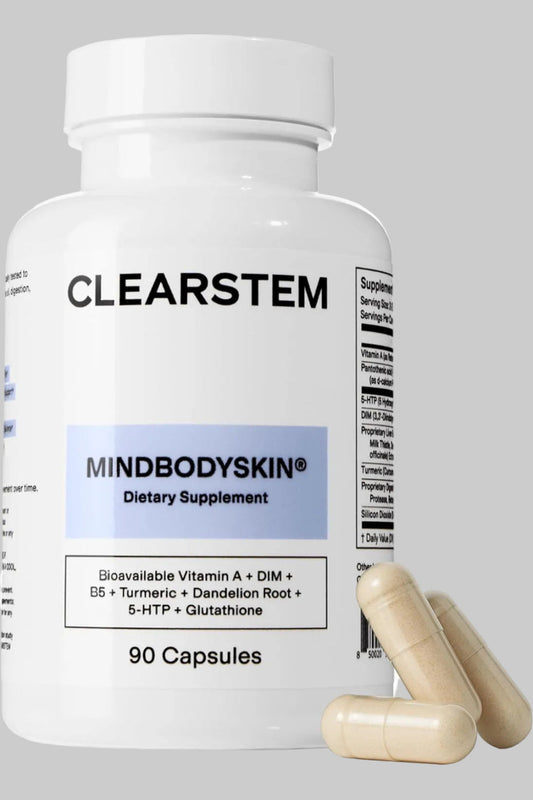 CLEARSTEM MINDBODYSKIN® · Suplemento para acné hormonal x 90 cápsulas